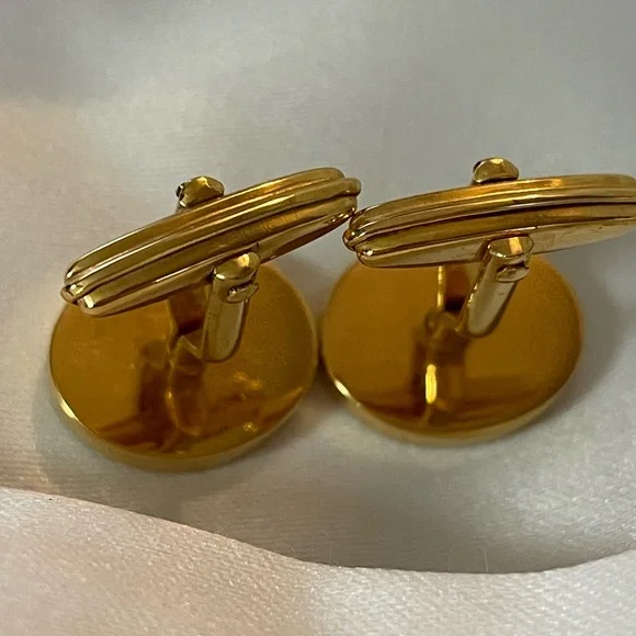 Authentic Alfred Dunhill Oval Gold Plated Cufflinks